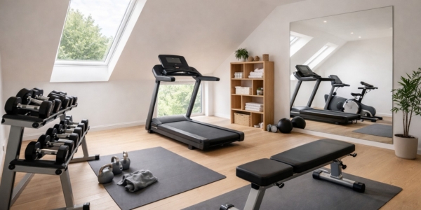 Ein Fitnessraum im Dachgeschoss zählt zur Ausnützung